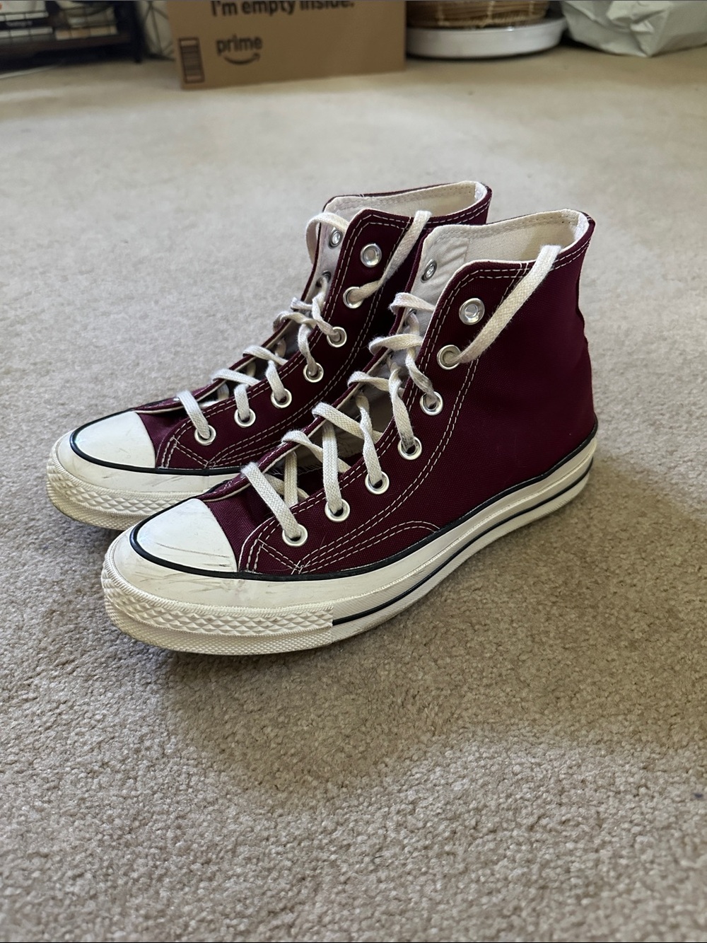 Converse Chuck Taylor 70 High Top Sneakers in Burgundy Retro Style